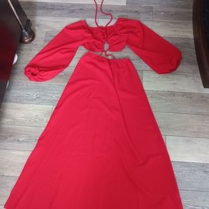 Sexy Red Long Flowing Dress